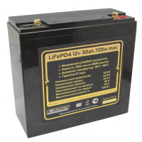 Аккумулятор LiFePO4 12v30ah 720w max пластик